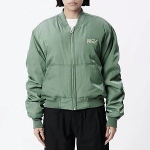 Obey Steve Satin Bomber Jacket in Wavelite